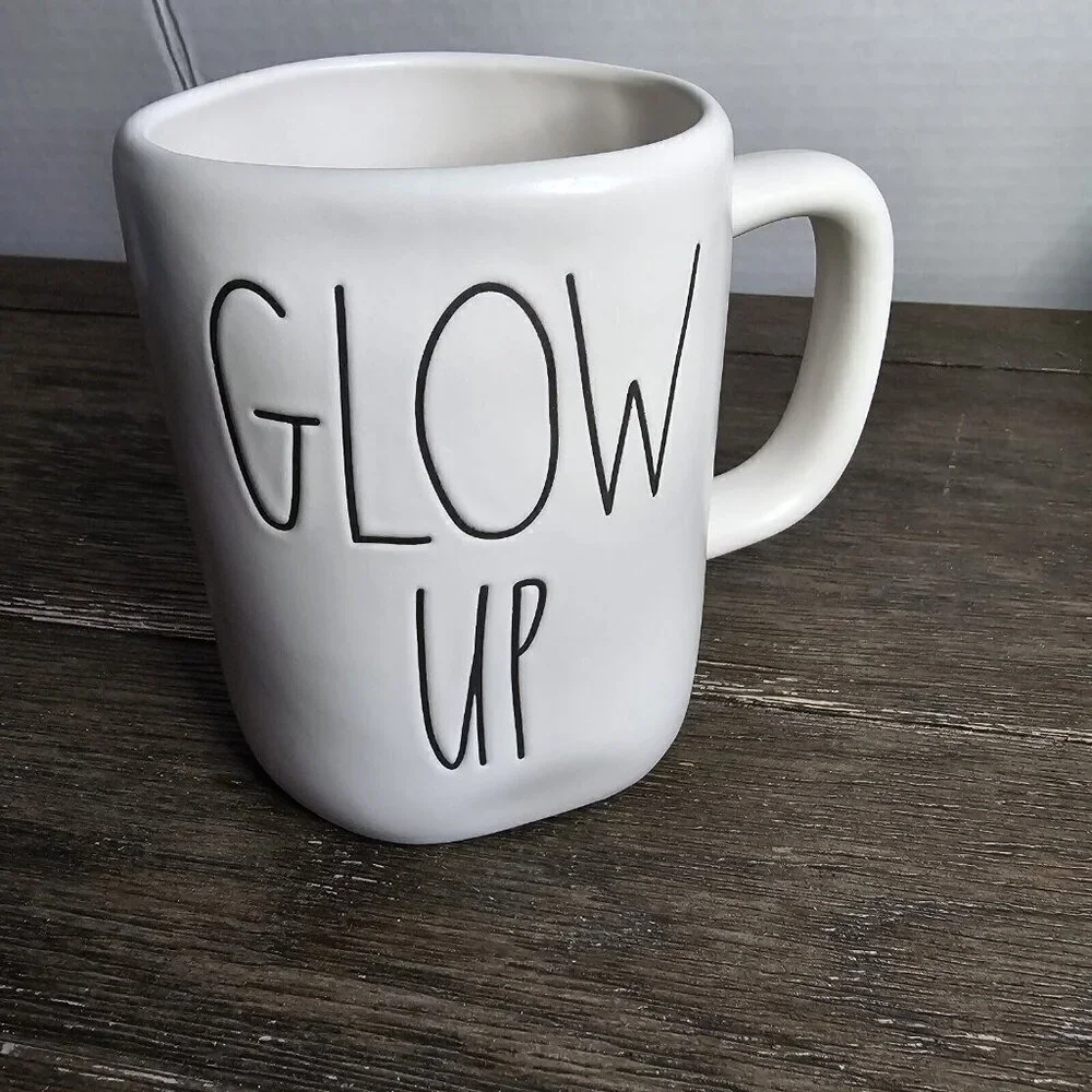 NWT Rae Dunn Glow Up Mug 2021 HTF Beauty Glam Girly Makeup Skincare